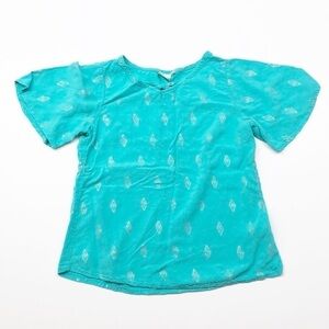 Mudd turquoise printed top for girls